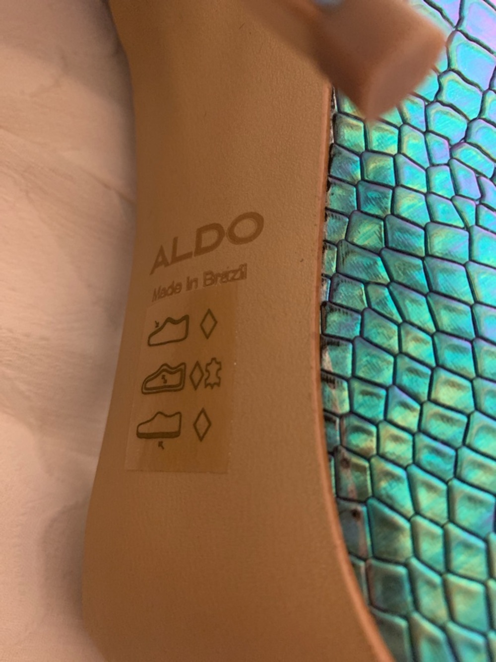 Aldo Iridescent Teal Purple Pointed Toe Pumps - Picture 7 of 10